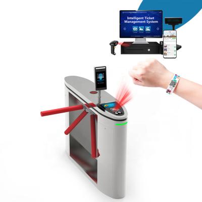 China 304 stainless steel solution supplier for qrcode reader rfid wristband tagging system turnstile china in amusement park for sale