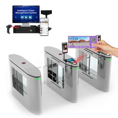 China 304 stainless steel solution plan to integrate third party qrcode NFC RFID reader 7 inch lcd display swing door subway station for sale