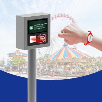 China Waterproof Solution Supplier Card Reader 1D/2D Barcode Reader 7 Inch LCD Display Tagging Scanner Validator In Amusement Park for sale