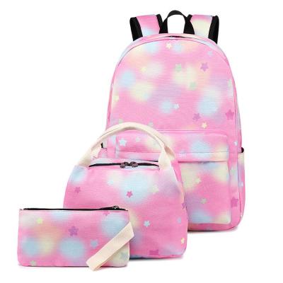 China Amiqi Anti-theft 3 Pcs Set School Bags Set Lightweight Women Travel Student Backpack Bags For Teenagers for sale