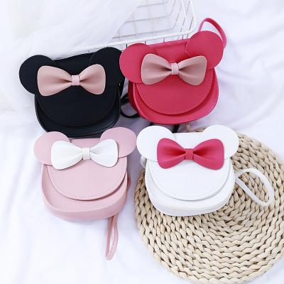 China Amiqi New Anti-theft Children's Messenger Bag Mic Mouse Head Shape With Bow Cute Women's Shoulder Bag Purse for sale