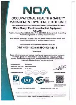 ISO45001 - Xi 'an Shanyi Electromechanical Equipment Co., Ltd.