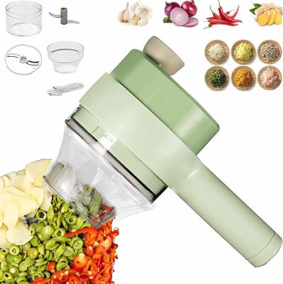 China Europe Portable 4 in 1 Vegetable Cutter Set Smart Gadget Electric Slicer Kitchen Chopper for sale