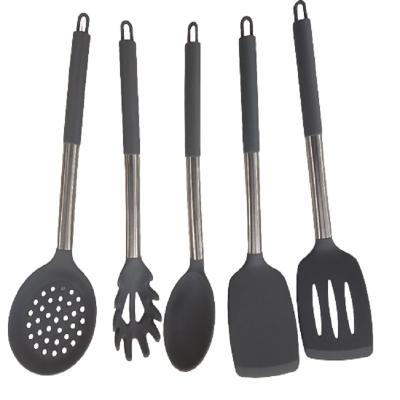 China Stocked Silicone Non-stick Spoon for Frying Fish Leak Spatula Household Cookware Set for sale