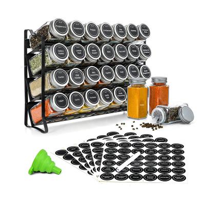 China 3-Tier Spice Rack Standing Type Metal Seasoning Bottle Organizer for Kitchen Counter for sale