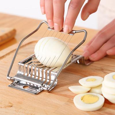 China Stainless Steel Preserved Egg Ham Banana Cutter 14*9.5*2.2cm Egg Tools for Boiled Eggs for sale