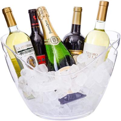 China 8L LED Acrylic Plastic Ice Bucket Modern Design Style for Party Bar Buckets Tongs Type for sale