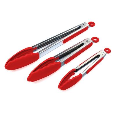 China Clamps de silicone vermelho de aço inoxidável grelhas de cozinha para acampamento ao ar livre Buffet de churrasco à venda