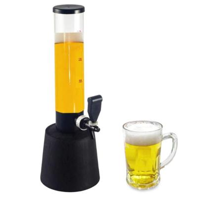 China Customized Ice Tube Beer Beverage Barrel with Tap Dispenser and Ice Cooling Beer Tower for sale