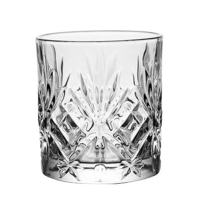 China 340 ml Luxe Clear Rock Design Glas gegraveerd Kristal Luxe Whiskey Bierglas Te koop