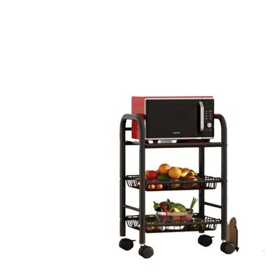 China Multifunktioneel keukenopslagrek 3 4 5 laag draaibare trolley met wielen Te koop