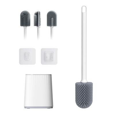 China TPR Round Plastic Cleaning Brush Toilet Brush Holder Set for Superior Bathroom Hygiene for sale