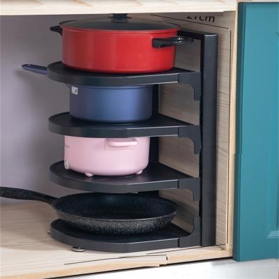 China Carbon Steel Kitchen Cabinet Organizer Adjustable Pot Rack for Under Cabinet Storage for sale