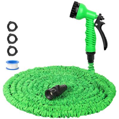 China Watering Made Simple Expandable Magic Flex Heated Garden Hose 25-200FT with Spray Gun for sale