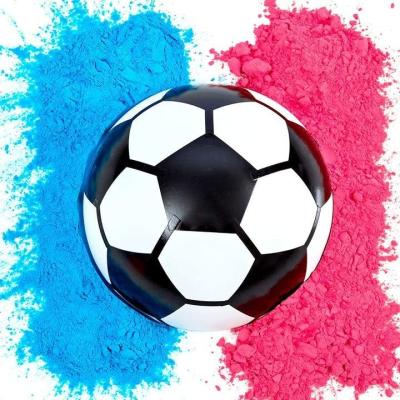 China Baby Boy Girl Shower Party Supplies Gender Reveal Soccer Ball with Blue and Pink Powder for sale