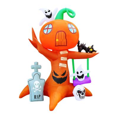 China Plastic Halloween Inflatable Pumpkin Tombstone Pumpkins w/ LEDs Perfect for Halloween for sale