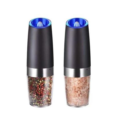 China Stainless Steel Gravity Electric Mill Pepper and Salt Grinder Set with LED Light for sale