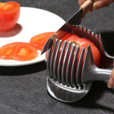 China Fruit Slicer Machine 304 Stainless Steel Handheld Kitchenware Tomato Slicer Lemon Cutter for sale