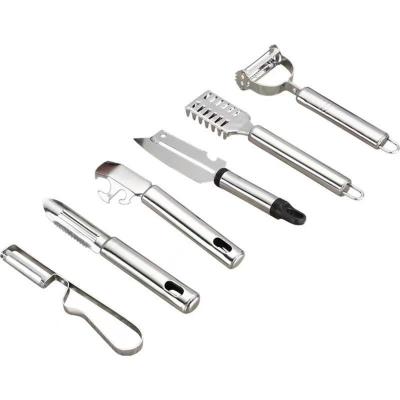 China 304 Stainless Steel Set of Kitchen Gadgets 6 in 1 for Fruit Paring and Vegetable Peeling for sale