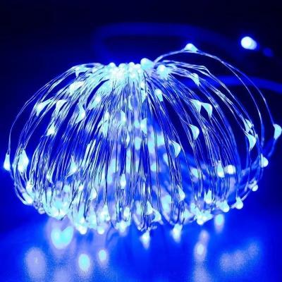 China 7/22/32m Waterproof LED Solar Copper Wire Christmas Tree Lights with PVC Material Warm for sale