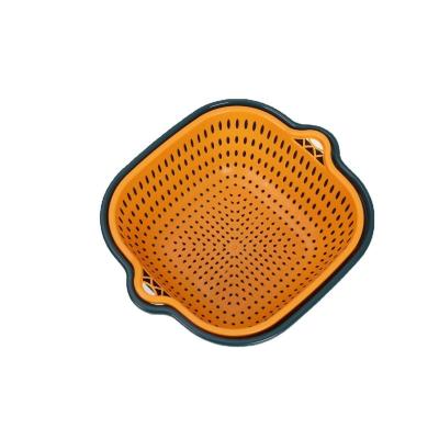 China Vegetable Storage Household 6pcs Double-layer Plastic Multi Water-draining Clean Drain Basket for sale