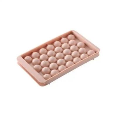 China PP Plastic Summer Circle Ice Tray for Chocolate 33/18 Cells Round Ice Box Maker Mold for sale