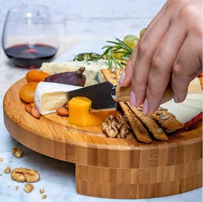 China 22.5*22.5*3.5cm Wooden Bamboo Cheese Board Set for OEM/ODM Supported for sale