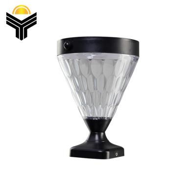 China Light Control APP Control IP55 Mian Gate Smart RGB Dimmable Outdoor Waterproof Solar Led Pillar Lighting for sale