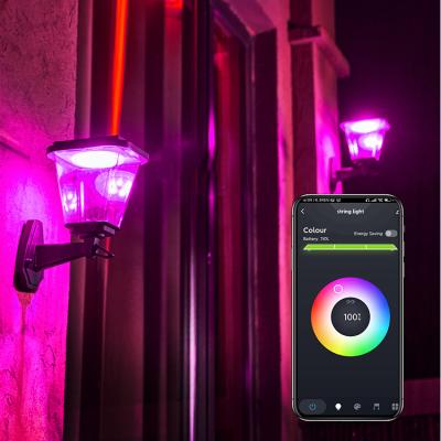 China Lighting To Match The Rhythm Of Music Good Quality IP54 RGB Outdoor Waterproof Aluminum Connected Wall Background Smart Solar Led Light for sale