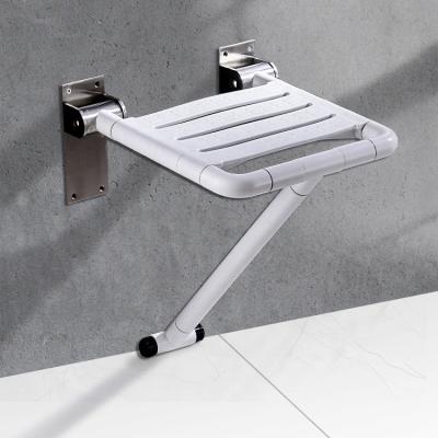 China Supports up to 300 Pounds Wholesale Folding Wall Seat Bench Bathroom Shower Non-Slip Chair Stool with Storage Shelf for sale