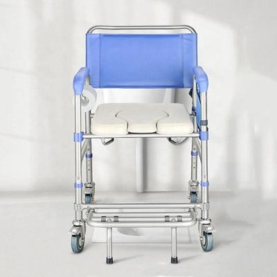 China Hot Selling Handicapped Ksitex Bathroom Commode Chair Lift Transfer Wheelchair With Bedpan for sale