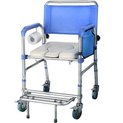 China Hot Selling Disabled Ksitex Bathroom Lift Transfer Wheelchair Hospital Commode Chair For Elderly for sale