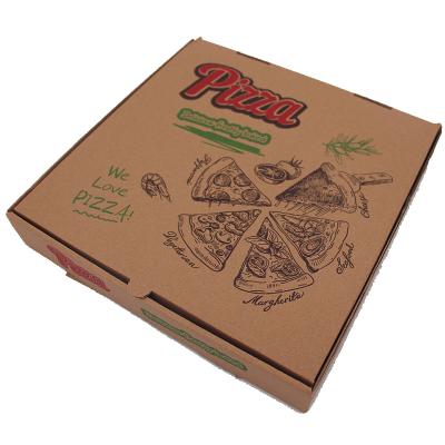 China Custom High Quality Recycled Kraft Materials Food Paper Packaging Cardboard Corrugated Pizza Boxes for sale