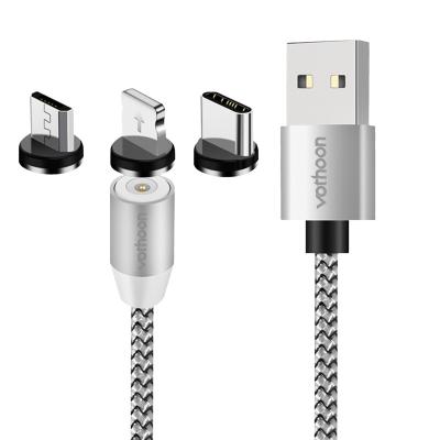 China 2.4A Fast Charging Strong Magnetic Charging Cables 3 in 1 USB Magnet Cable For Type C USB iPhone Samsung Mobile Phones Micro Cable for sale