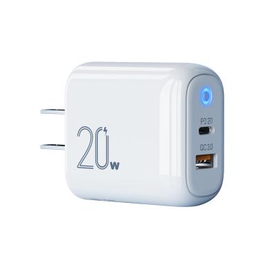 China Mobile Phone LED PD 20W USB C Charger QC 3.0 USB Wall Charger For iPhone Portable Fast Charger Travel Adapter for sale