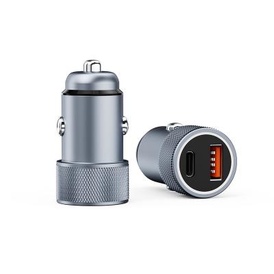 China Mini Dual Ports 20W Mini USB Car Charger Quick Charge 3.0 Type C PD Fast Charging Charger For iPhone Samsung Mobile Phone Car Charger for sale