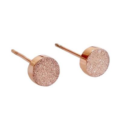 China Sterling Silver Eco-Friendly Tiny Stud Earrings Rose Gold Plated Dot Circle Earrings Round Disc for sale