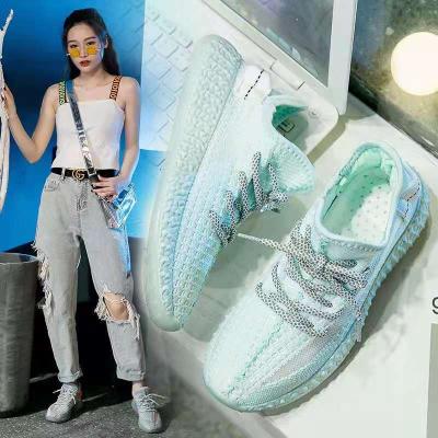 China Massage 2021 New Arrival Knitted Breathable Sports Running Sneakers Woman Sneakers Running Casual Shoe for sale