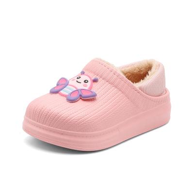 China 2021Wholesale Baby Autumn Winter Non-Slip Warm Kids Plush Indoor Slippers Waterproof for sale