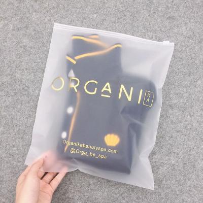 China Clear Translucent Moisture Proof Zip Lock Plastic Bags Custom Logo Frosted Poly Zipper Bags For Clothes Shirt Packaging Frosted Slider Bags for sale