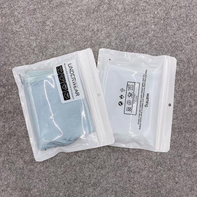 China Moisture Proof In Stock One Side Transparent Clear Plastic Bag One Side White Plastic Zip Lock Women Underwear Packaging Bags With Zipper for sale