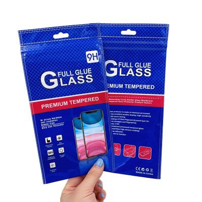 China Poly Plastic Packaging Moisture Proof Custom Glass Protective White Zipper Bag Film Screen Protector Mobile Phone Bag For ElectronicAccessories for sale