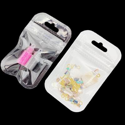 China Moisture Proof Plastic Bags Zip To Lock White Poly Bags Plastic Packaging Bags For Nail Decoration for sale