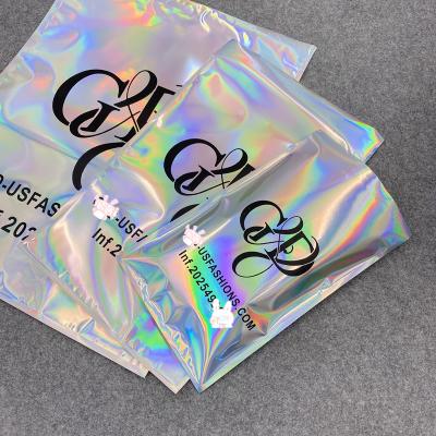 China Free Shipping Metallic Shiny Holographic Mailer Poly Mailer Clothing Bags Moisture Proof for sale