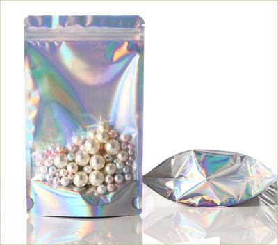 China Wholesale Holographic Clear Makeup Bag Eyelash Phone Case Cosmetic Bag Packaging Snacks for sale