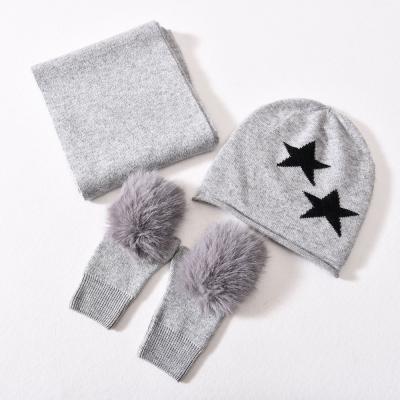 China Factory Wholesale Soft Feeling Beanie Hat Adult Thick Warm Winter Knitted Hat Scarf And Glove Set for sale