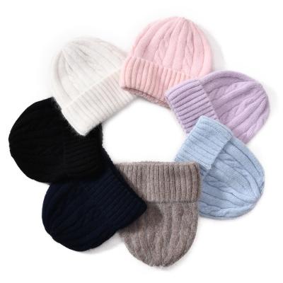 China High Quality Cashmere COMMON Beanie Knit Beanie Hat Warm Women Winter Twist Beanie for sale