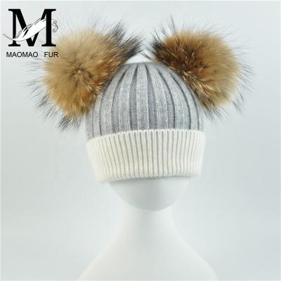 China breathable & New Product Cute Fashion Waterproof Knit Kids Hats Fur Pom Pom Crochet Baby Hats for sale