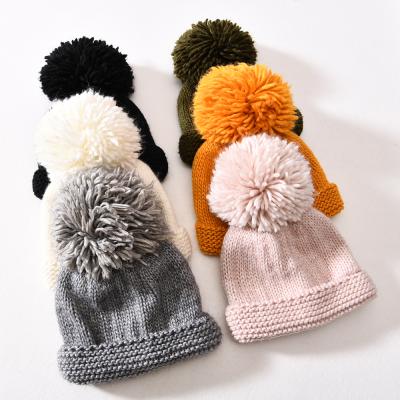 China Custom Cable Chunky Knit Beanie Logo Pom Winter Thickness Handmade Women Stretchable Classic Wholesale COMMON Autumn for sale