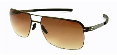 China IC Berlin Kjell Brand Names Sunglasses UV400 Protection Black Frame Gradient Brown Lense for sale